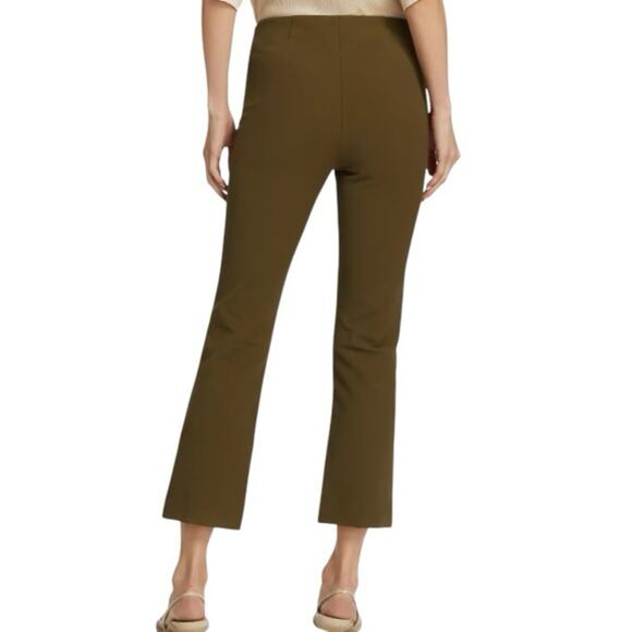 Vince High Rise Crop Pants Flare Leg Olive Green Size XL - Picture 2 of 6